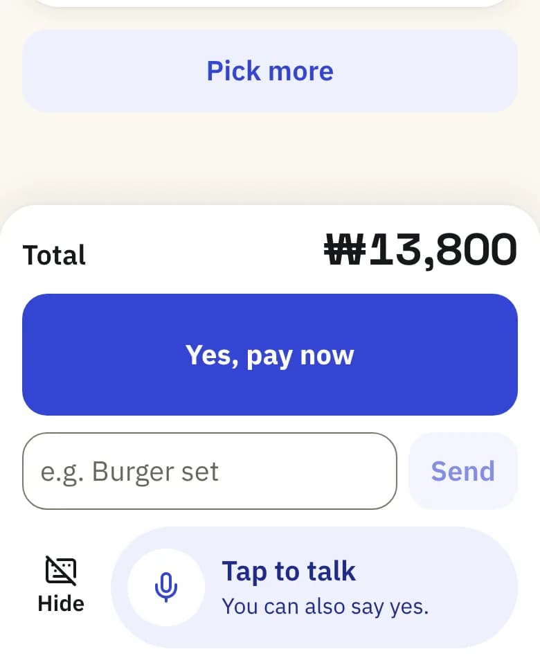 Phone with the total and a Yes, pay now button